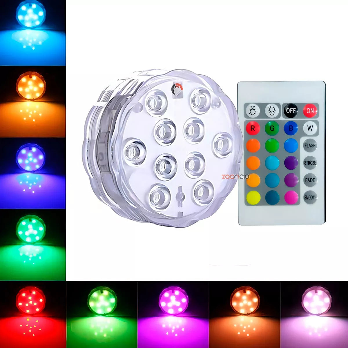Lámpara Subacuática LED RGB con Control Remoto