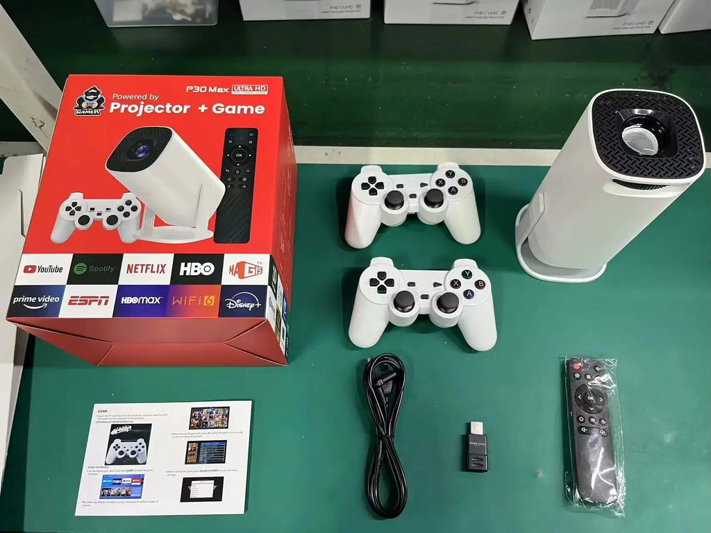 CineMax Proyector 2 en 1 – Cine y Juegos en Casa